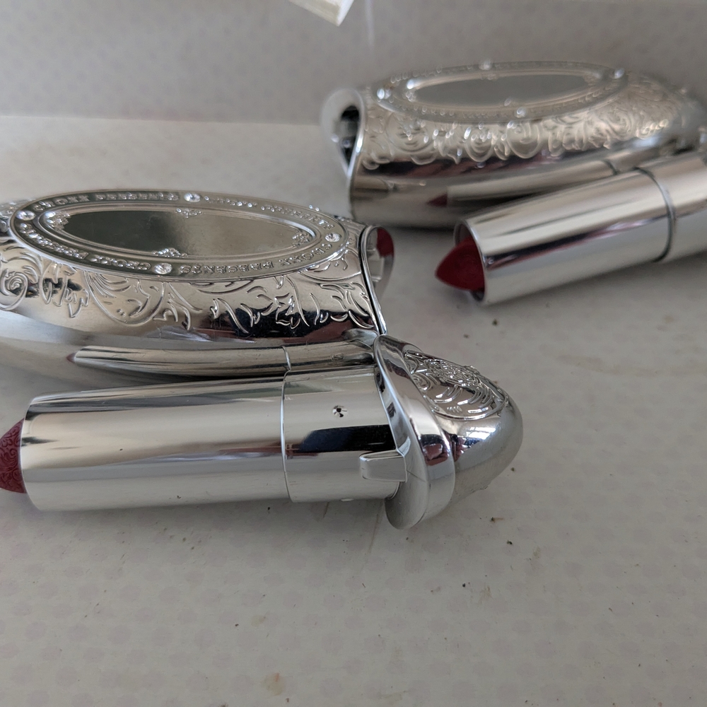 Gothic Silver Refillable Lipstick Case